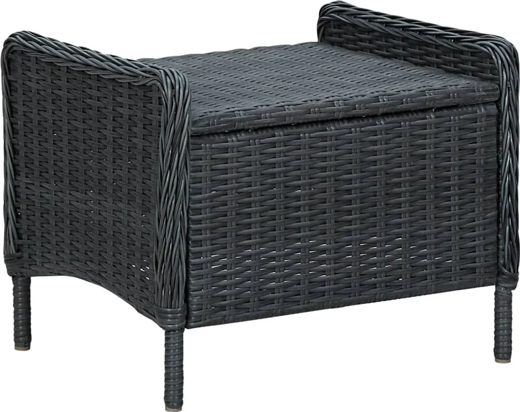 VidaXL Verstellbarer Gartensessel Mit Fußhocker Poly Rattan Dunkelgrau 6 VidaXL Verstellbarer Gartensessel Mit Fußhocker Poly Rattan Dunkelgrau – Bild 6
