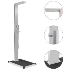 VidaXL Gartendusche Mit Bodenelement WPC Edelstahl