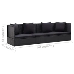 VidaXL Garten-Sofabett Mit Kissen Poly Rattan Schwarz 13 VidaXL Garten-Sofabett Mit Kissen Poly Rattan Schwarz -Kaufland 021d869d9de16521f3a0d758f663e222