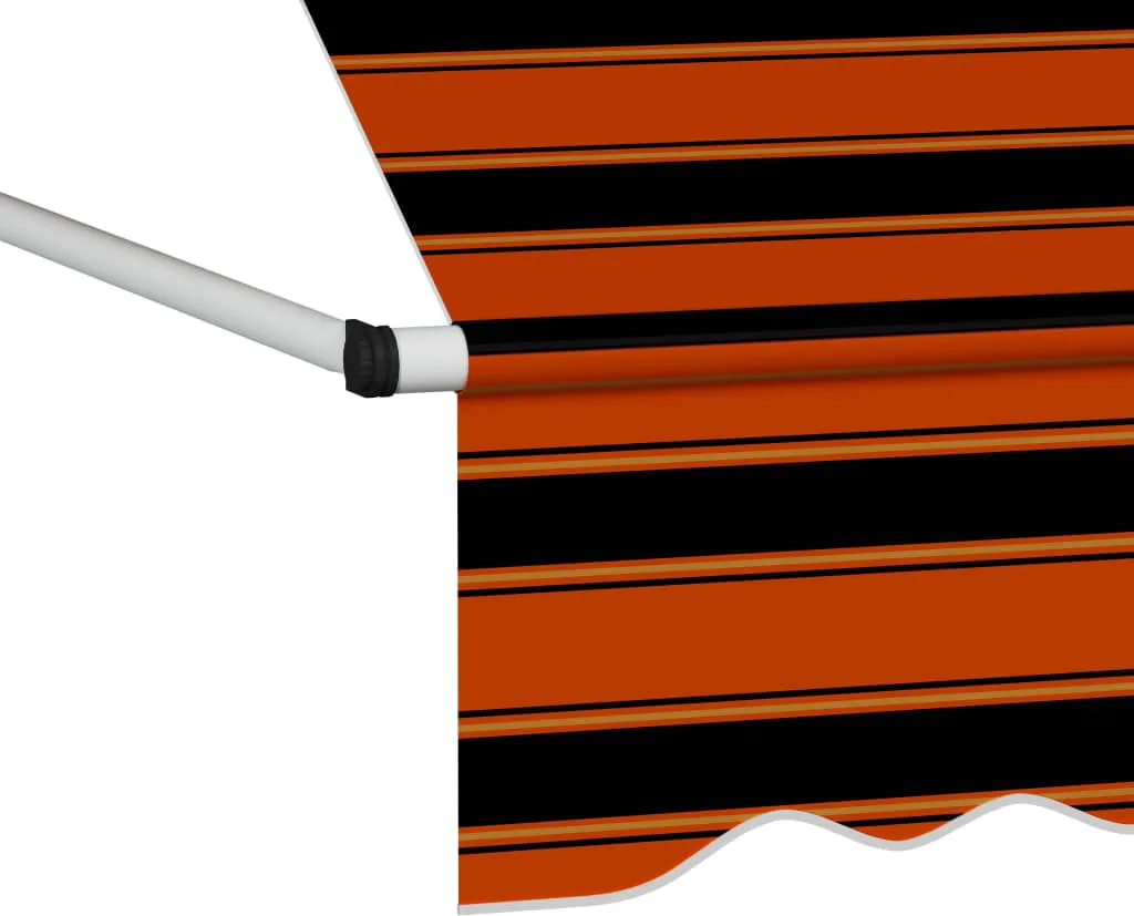 VidaXL Einziehbare Markise Handbetrieben 400 Cm Orange Und Braun 4 VidaXL Einziehbare Markise Handbetrieben 400 Cm Orange Und Braun – Bild 4