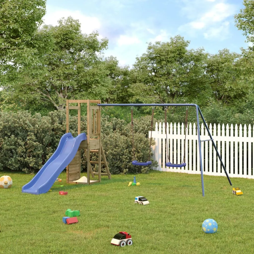 VidaXL Spielturm Rutsche Schaukeln Kletterwand Imprägniertes Holz 2 VidaXL Spielturm Rutsche Schaukeln Kletterwand Imprägniertes Holz – Bild 2