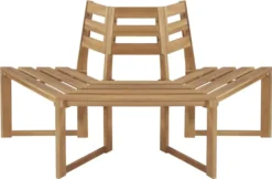 VidaXL Baumbank Halb-Hexagonal 160 Cm Massivholz Akazie