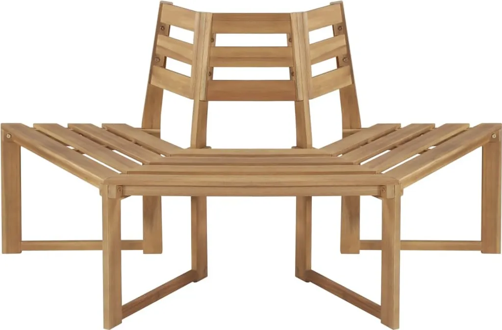 VidaXL Baumbank Halb-Hexagonal 160 Cm Massivholz Akazie 1 VidaXL Baumbank Halb-Hexagonal 160 Cm Massivholz Akazie