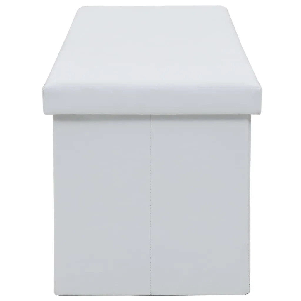 VidaXL Faltbare Sitzbank Kunstleder 150×38×38 Cm Weiß 5 VidaXL Faltbare Sitzbank Kunstleder 150×38×38 Cm Weiß – Bild 5