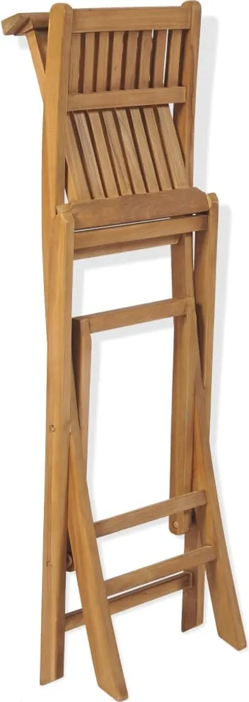 VidaXL Klappbare Garten-Barhocker 2 Stk. Massivholz Teak 6 VidaXL Klappbare Garten-Barhocker 2 Stk. Massivholz Teak – Bild 6