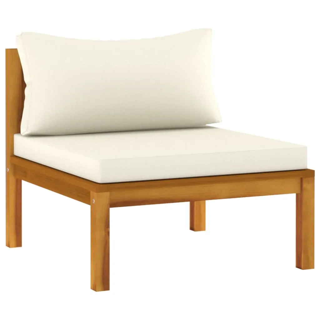 VidaXL 3-Sitzer-Gartensofa Mit Creme Kissen Massivholz Akazie 6 VidaXL 3-Sitzer-Gartensofa Mit Creme Kissen Massivholz Akazie – Bild 6