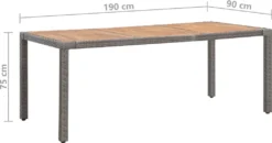 VidaXL Gartentisch Grau 190x90x75 Cm Poly Rattan Und Akazie Massivholz -Kaufland 0870bc9f792c811acab221fe03310045