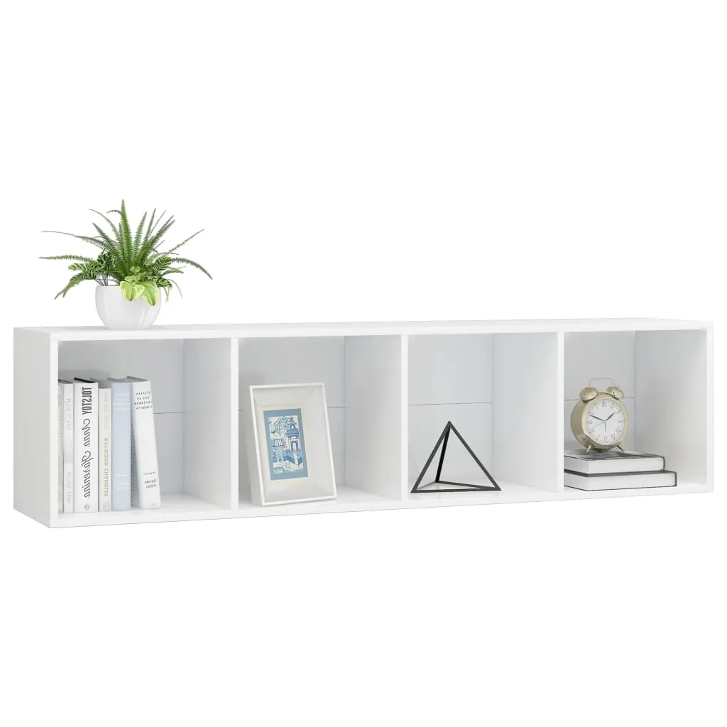 VidaXL Bücherregal/TV-Schrank Hochglanz-Weiß 143×30×36 Cm 5 VidaXL Bücherregal/TV-Schrank Hochglanz-Weiß 143×30×36 Cm – Bild 5