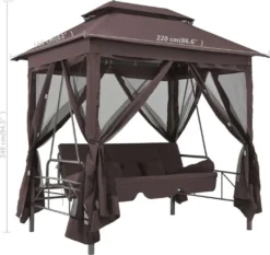 VidaXL Pavillon Umwandelbare Schaukelbank Kaffeebraun -Kaufland 0ab58d4df251601bf59e9f27759bbbe0