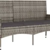 VidaXL Gartenbank 3-Sitzer Mit Kissen Grau Poly Rattan