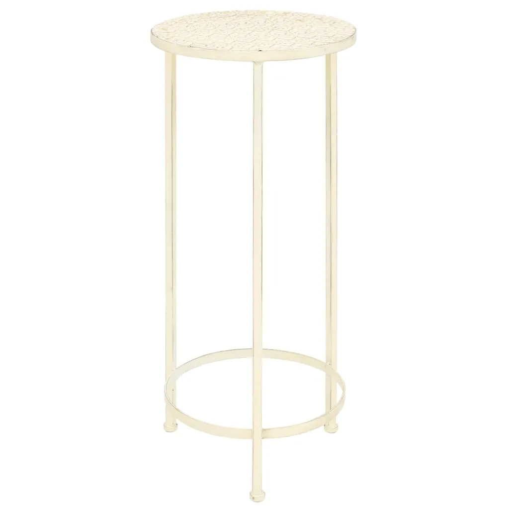 VidaXL Blumenständer Set 3-tlg. Vintage Antik Metall Weiß 2 VidaXL Blumenständer Set 3-tlg. Vintage Antik Metall Weiß – Bild 2