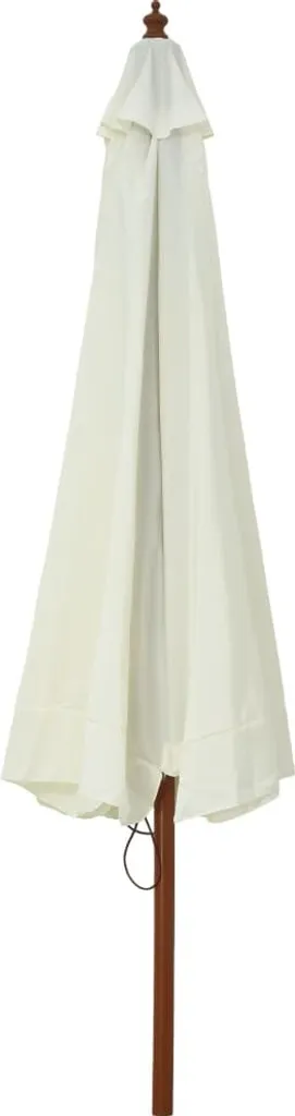 VidaXL Sonnenschirm Mit Holzmast 330 Cm Sandweiß 1 VidaXL Sonnenschirm Mit Holzmast 330 Cm Sandweiß