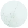 VidaXL Tischplatte Weiß Ø40x0,8 Cm Hartglas In Marmoroptik