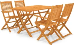 VidaXL 5-tlg. Garten-Essgruppe Klappbar Akazie Massivholz