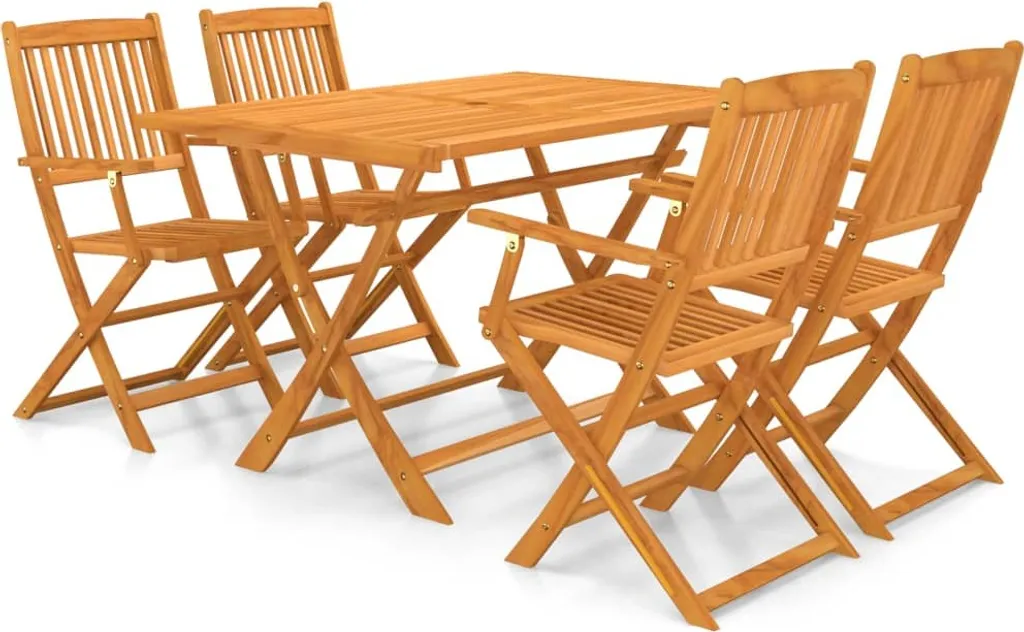 VidaXL 5-tlg. Garten-Essgruppe Klappbar Akazie Massivholz 1 VidaXL 5-tlg. Garten-Essgruppe Klappbar Akazie Massivholz