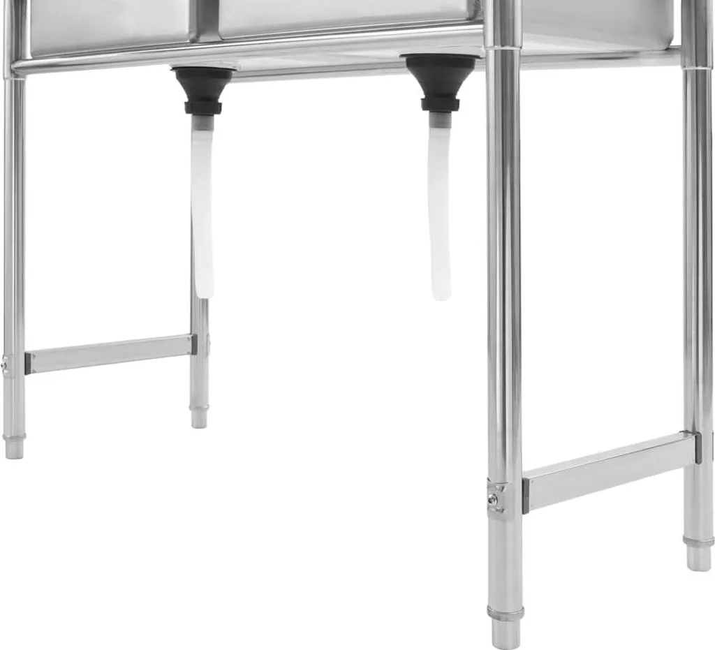 VidaXL Küchenspüle Doppelbecken Edelstahl 5 VidaXL Küchenspüle Doppelbecken Edelstahl – Bild 5