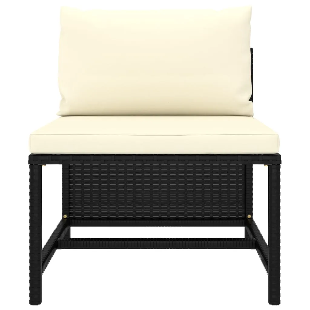 VidaXL 4-tlg. Garten-Sofagarnitur Mit Auflagen Schwarz Poly Rattan 5 VidaXL 4-tlg. Garten-Sofagarnitur Mit Auflagen Schwarz Poly Rattan – Bild 5