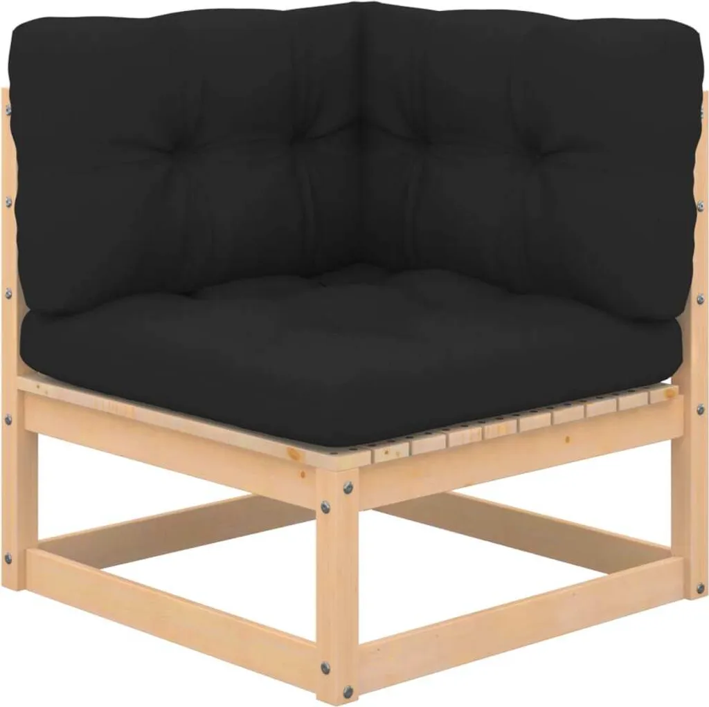 VidaXL 4-tlg. Garten-Lounge-Set Mit Kissen Kiefer Massivholz 2 VidaXL 4-tlg. Garten-Lounge-Set Mit Kissen Kiefer Massivholz – Bild 2