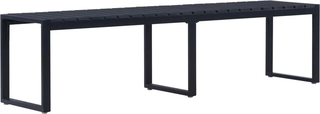 VidaXL Gartenbank 180 Cm PS-Platte Schwarz 1 VidaXL Gartenbank 180 Cm PS-Platte Schwarz