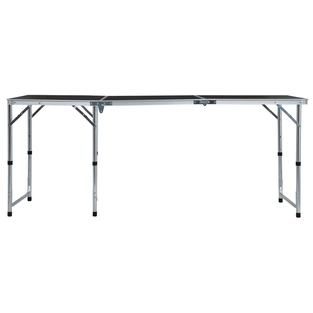 VidaXL Klappbarer Campingtisch Grau Aluminium 180 X 60 Cm 3 VidaXL Klappbarer Campingtisch Grau Aluminium 180 X 60 Cm – Bild 3