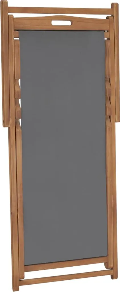 VidaXL Strandstuhl Klappbar Massivholz Teak Grau 5 VidaXL Strandstuhl Klappbar Massivholz Teak Grau – Bild 5