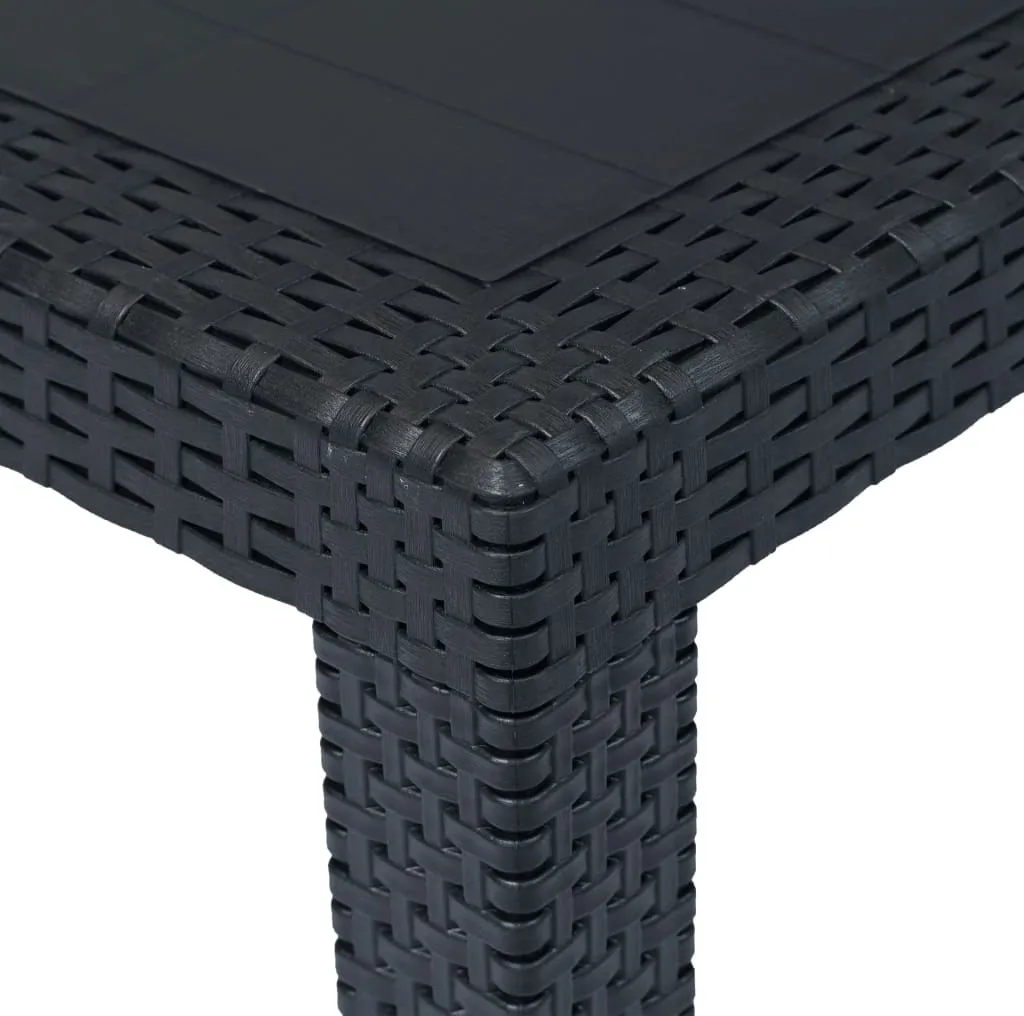 VidaXL Gartentisch Anthrazit 220 X 90 X 72 Cm Kunststoff Rattan-Optik 3 VidaXL Gartentisch Anthrazit 220 X 90 X 72 Cm Kunststoff Rattan-Optik – Bild 3