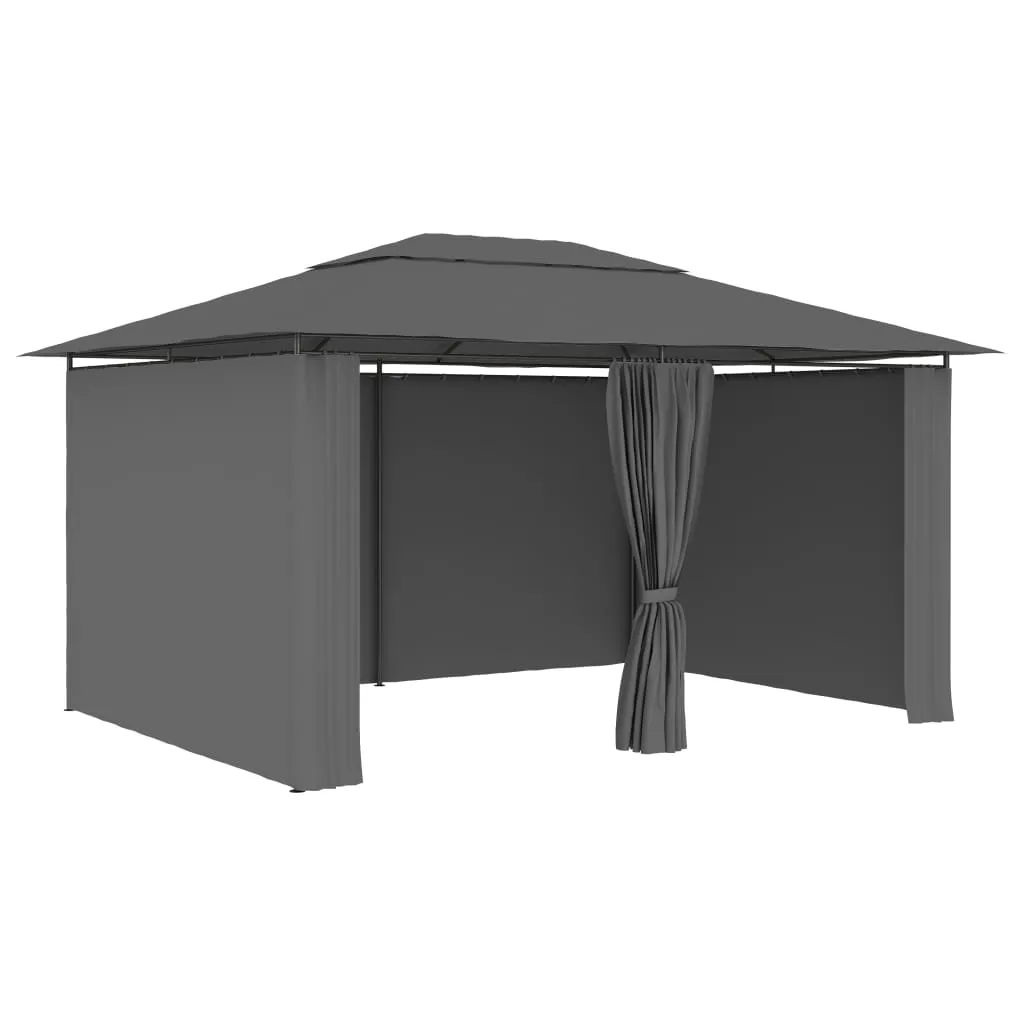 VidaXL Gartenpavillon Mit Vorhängen 4 X 3 M Anthrazit 1 VidaXL Gartenpavillon Mit Vorhängen 4 X 3 M Anthrazit