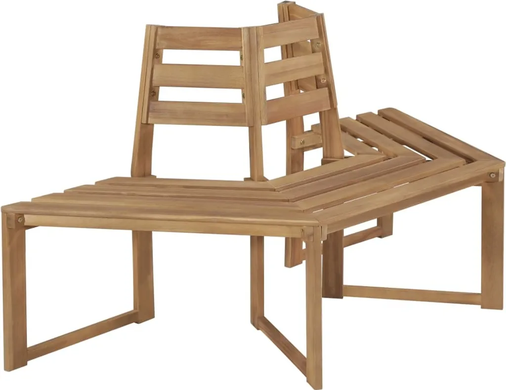 VidaXL Baumbank Halb-Hexagonal 160 Cm Massivholz Akazie 2 VidaXL Baumbank Halb-Hexagonal 160 Cm Massivholz Akazie – Bild 2