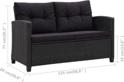 VidaXL 2-Sitzer-Gartensofa Mit Kissen Schwarz 124 Cm Poly Rattan 11 VidaXL 2-Sitzer-Gartensofa Mit Kissen Schwarz 124 Cm Poly Rattan -Kaufland 2000f2ba5783ea9453e7b3bbd306694e