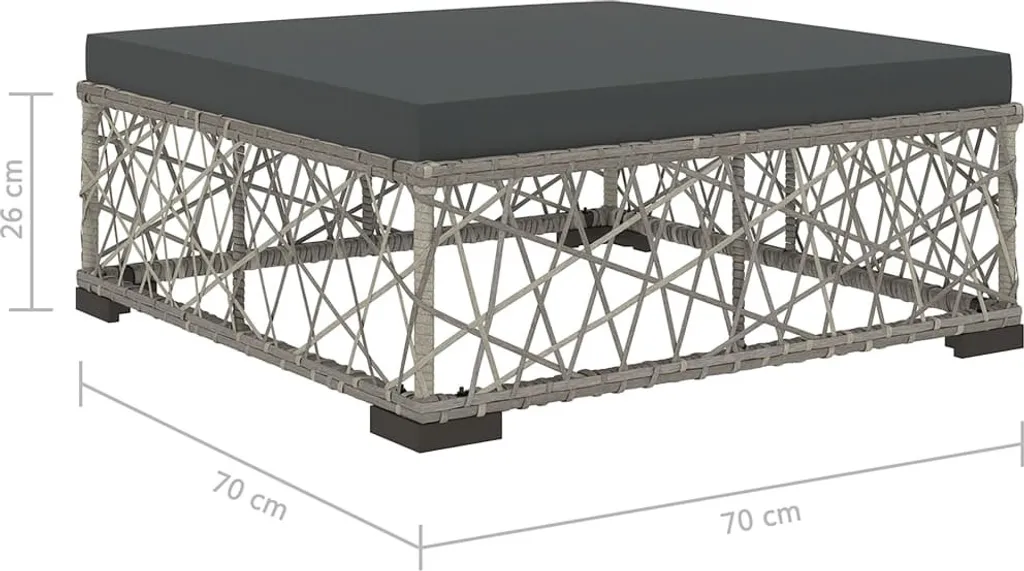 VidaXL 5-tlg. Garten-Lounge-Set Mit Kissen Poly Rattan Grau 9 VidaXL 5-tlg. Garten-Lounge-Set Mit Kissen Poly Rattan Grau – Bild 9