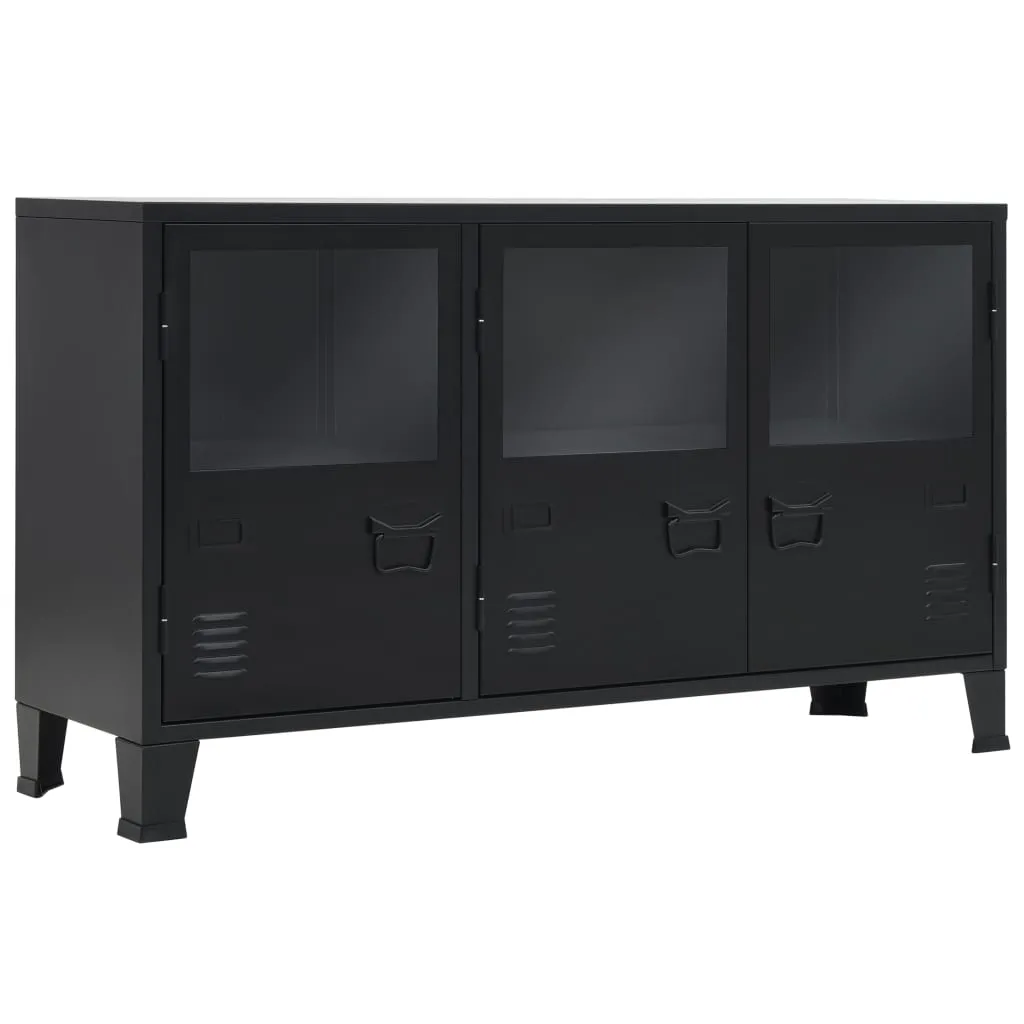 VidaXL Sideboard Metall Industrie-Stil 120×35×70 Cm Schwarz 1 VidaXL Sideboard Metall Industrie-Stil 120×35×70 Cm Schwarz