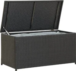 VidaXL Gartenbox Poly Rattan 100x50x50 Cm Schwarz
