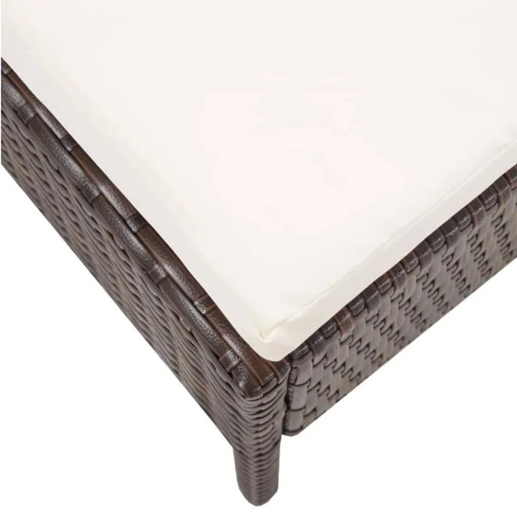 VIDAXL 3-tlg. Garten-Lounge-Set Mit Auflagen Poly Rattan Braun 2 VIDAXL 3-tlg. Garten-Lounge-Set Mit Auflagen Poly Rattan Braun – Bild 2