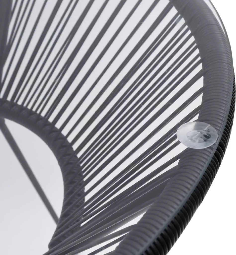 VidaXL Garten-Esstisch Schwarz Ø70x74 Cm Rattan Und Glas 3 VidaXL Garten-Esstisch Schwarz Ø70x74 Cm Rattan Und Glas – Bild 3