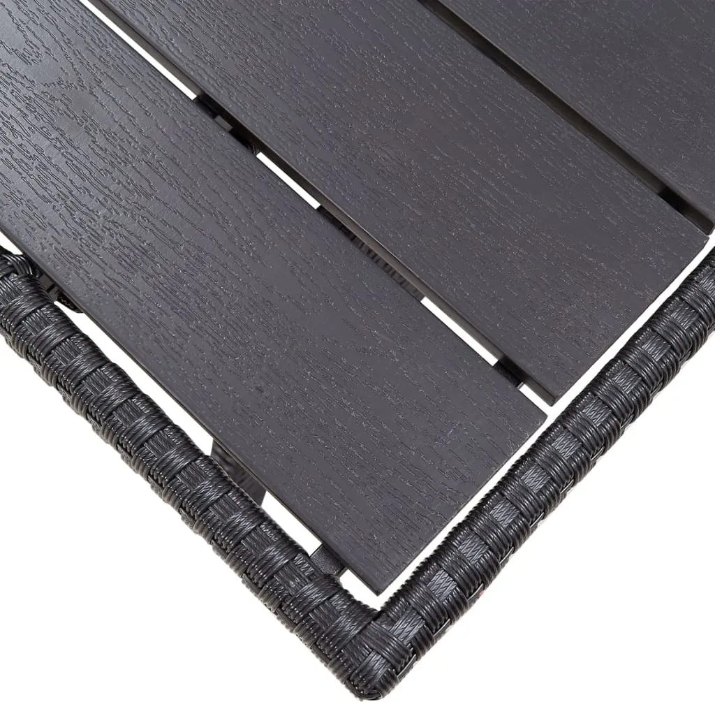 VidaXL Gartentisch Schwarz 120x70x66 Cm Poly Rattan 5 VidaXL Gartentisch Schwarz 120x70x66 Cm Poly Rattan – Bild 5