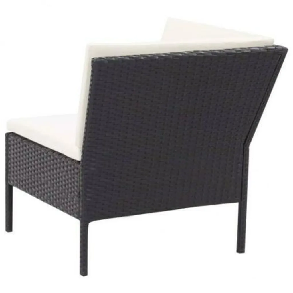 VIDAXL 3-tlg. Garten-Lounge-Set Mit Auflagen Poly Rattan Schwarz 5 VIDAXL 3-tlg. Garten-Lounge-Set Mit Auflagen Poly Rattan Schwarz – Bild 5