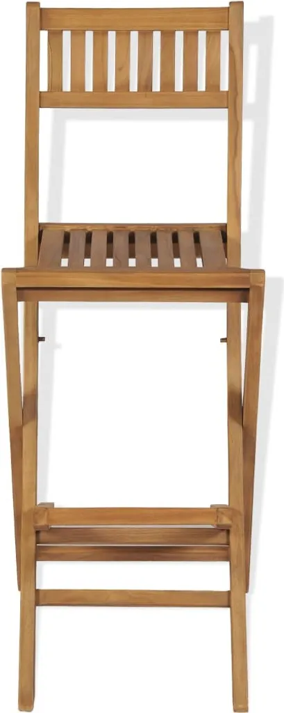 VidaXL Klappbare Garten-Barhocker 2 Stk. Massivholz Teak 3 VidaXL Klappbare Garten-Barhocker 2 Stk. Massivholz Teak – Bild 3