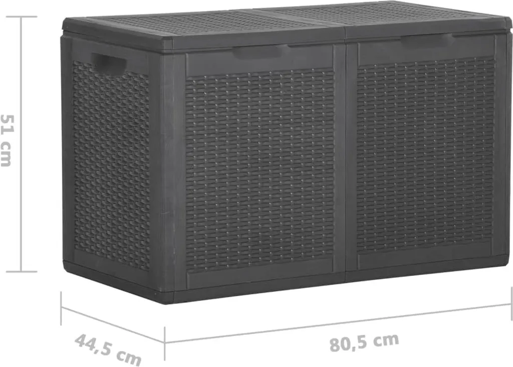 VidaXL Garten-Aufbewahrungsbox 180 L Schwarz PP Rattan 8 VidaXL Garten-Aufbewahrungsbox 180 L Schwarz PP Rattan – Bild 8