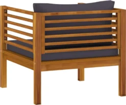 VidaXL Gartenstuhl Mit Dunkelgrauen Kissen Massivholz Akazie -Kaufland 2ec65a71718d533eeee8922186872dff