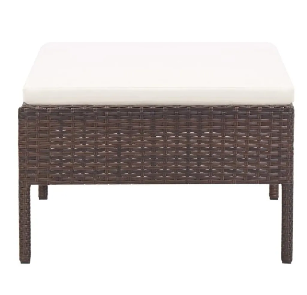 VIDAXL 3-tlg. Garten-Lounge-Set Mit Auflagen Poly Rattan Braun 11 VIDAXL 3-tlg. Garten-Lounge-Set Mit Auflagen Poly Rattan Braun – Bild 11