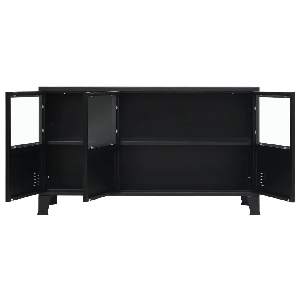 VidaXL Sideboard Metall Industrie-Stil 120×35×70 Cm Schwarz 3 VidaXL Sideboard Metall Industrie-Stil 120×35×70 Cm Schwarz – Bild 3