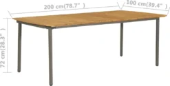 VidaXL Gartentisch 200x100x72 Cm Akazie Massivholz Und Stahl -Kaufland 346fcdcd3244ccbf620d10bd96217806