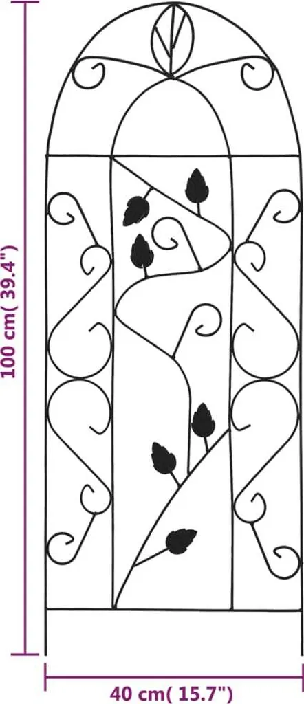 VidaXL Rankgitter 3 Stk. Schwarz 40×100 Cm Eisen 5 VidaXL Rankgitter 3 Stk. Schwarz 40×100 Cm Eisen – Bild 5