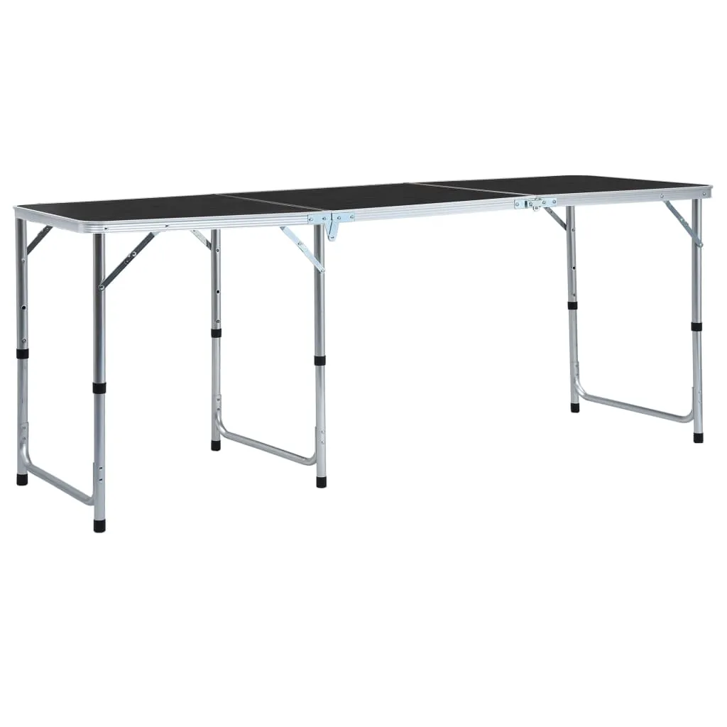 VidaXL Klappbarer Campingtisch Grau Aluminium 180 X 60 Cm 1 VidaXL Klappbarer Campingtisch Grau Aluminium 180 X 60 Cm