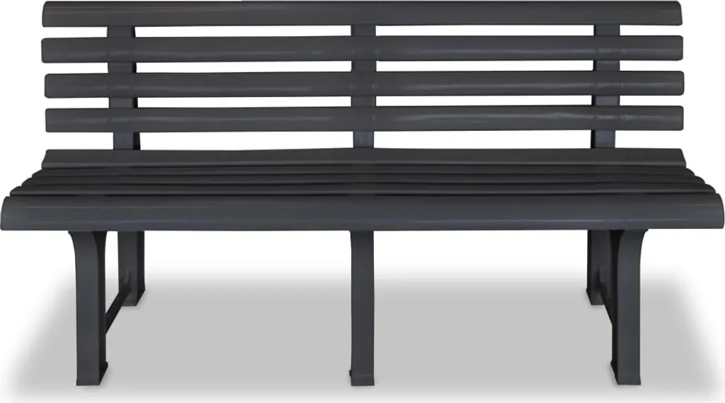 VidaXL Gartenbank 145,5 Cm Kunststoff Anthrazit 2 VidaXL Gartenbank 145,5 Cm Kunststoff Anthrazit – Bild 2