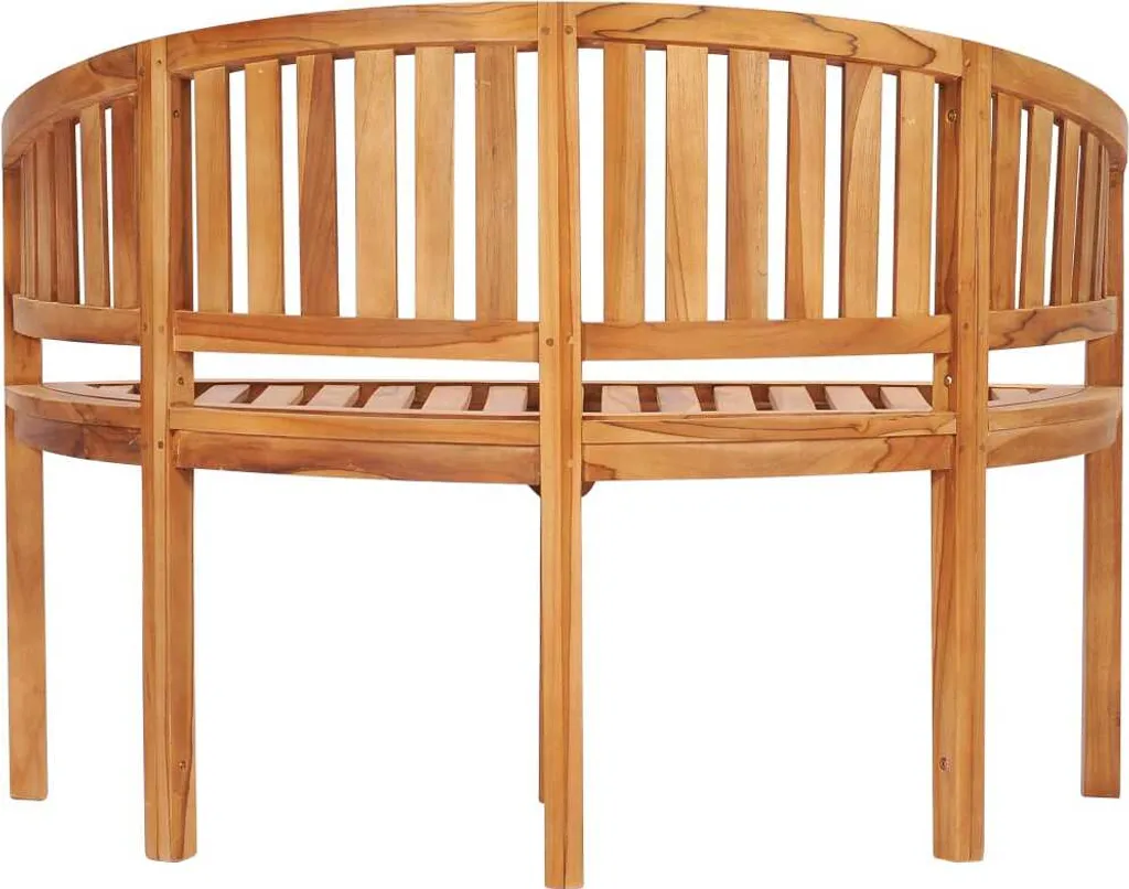 VidaXL Bananenbank 120 Cm Massivholz Teak 4 VidaXL Bananenbank 120 Cm Massivholz Teak – Bild 4