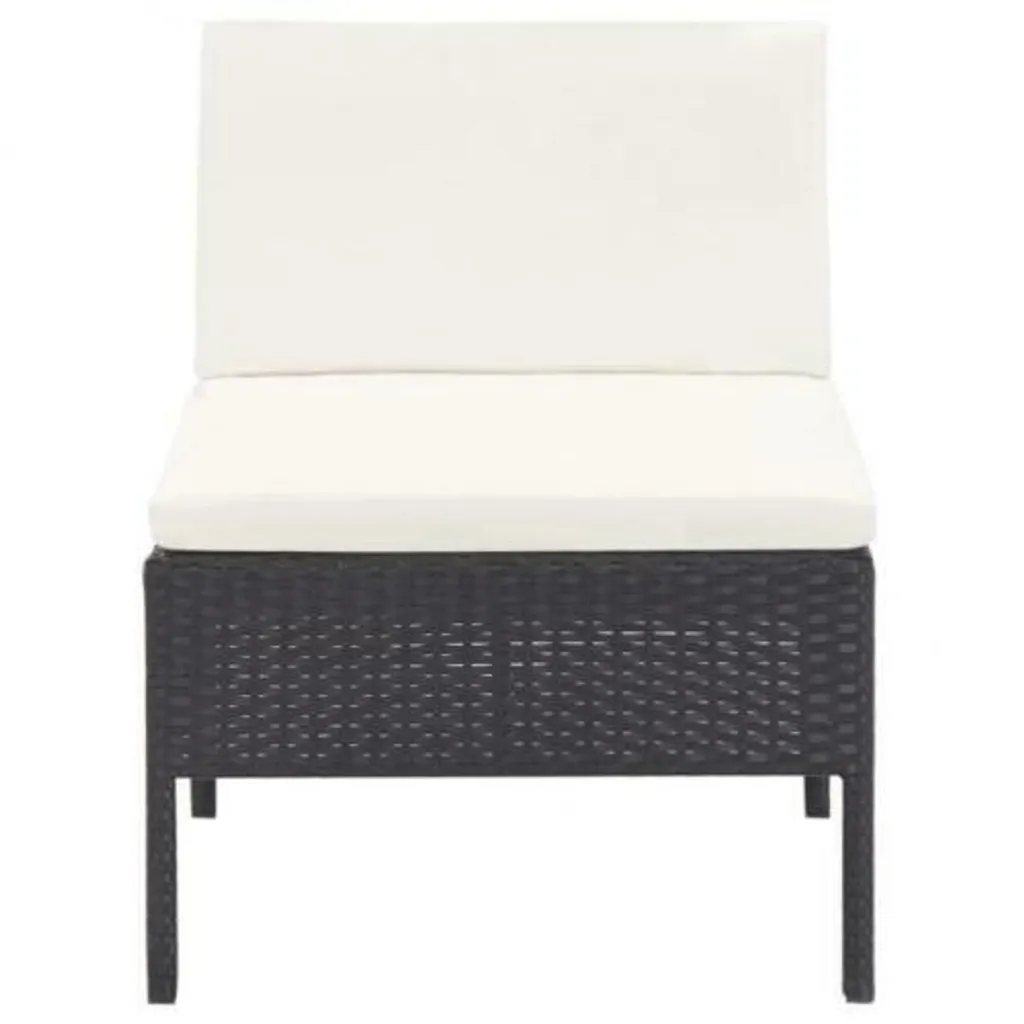 VIDAXL 3-tlg. Garten-Lounge-Set Mit Auflagen Poly Rattan Schwarz 7 VIDAXL 3-tlg. Garten-Lounge-Set Mit Auflagen Poly Rattan Schwarz – Bild 7