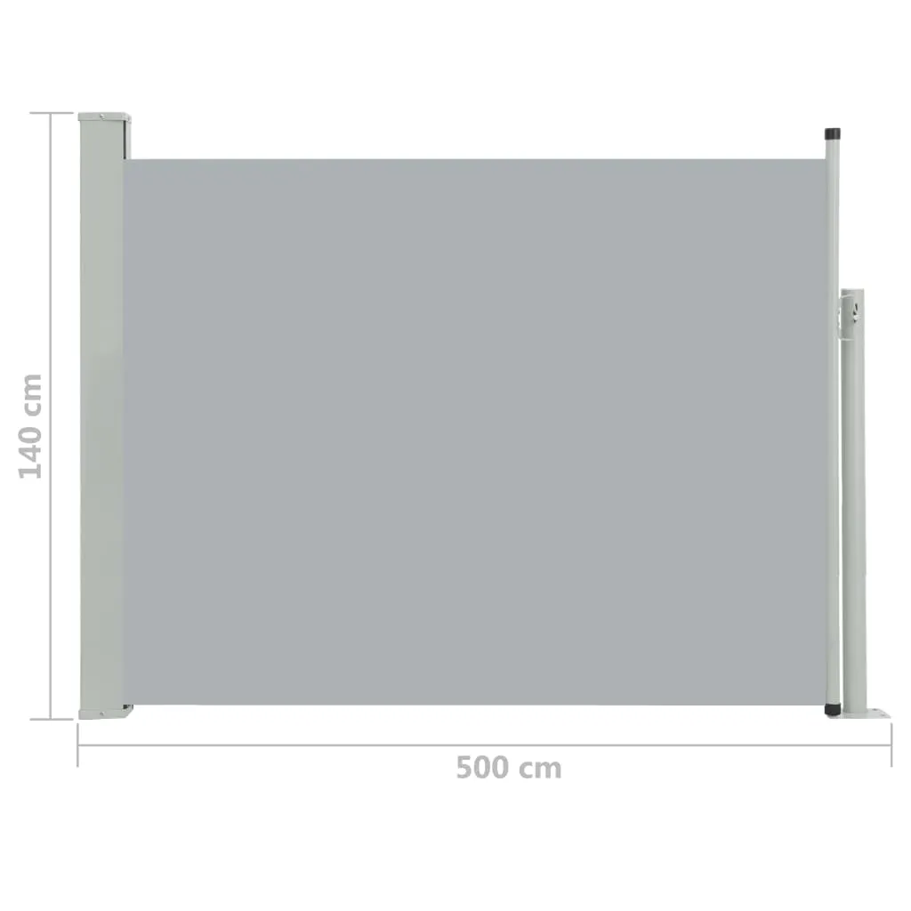 VidaXL Ausziehbare Seitenmarkise 140×500 Cm Grau 8 VidaXL Ausziehbare Seitenmarkise 140×500 Cm Grau – Bild 8