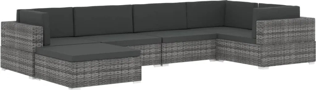 VidaXL Modular-Sofa-Eckteil 1 Stk. + Auflagen Poly Rattan Braun 9 VidaXL Modular-Sofa-Eckteil 1 Stk. + Auflagen Poly Rattan Braun – Bild 9