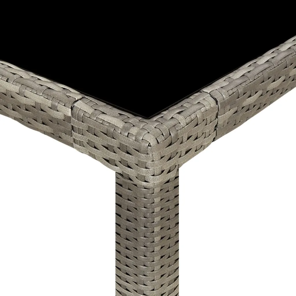 VidaXL Gartentisch Grau 250x100x75 Cm Hartglas Und Poly Rattan 4 VidaXL Gartentisch Grau 250x100x75 Cm Hartglas Und Poly Rattan – Bild 4
